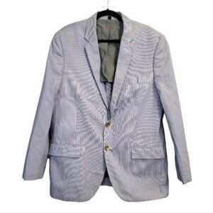 J. Crew | Thompson Men's Striped Cotton Sport Coat Blazer Jacket Blue